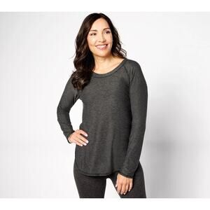 Barefoot Dreams Malibu Collection Butterchic Knit Long Top Hthr Carbon,M A619899
